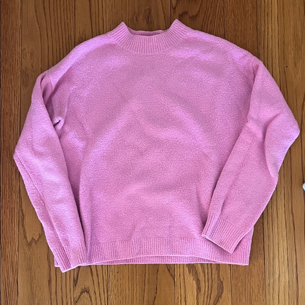 & Other Stories Pastel Pink Plush Crewneck Sweater